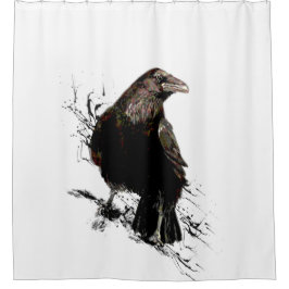 Raven Bird Art Collection Duschvorhang