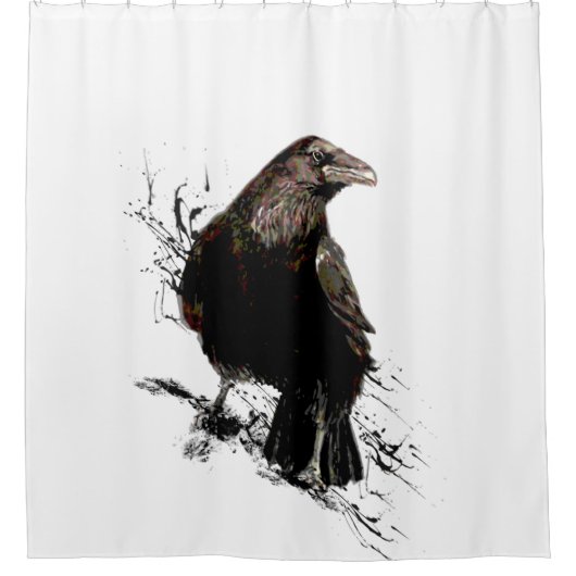 Raven Bird Art Collection Duschvorhang (Vorderseite)