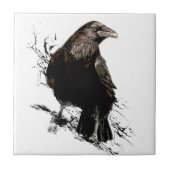 Raven Bird Art Collection Fliese (Vorderseite)
