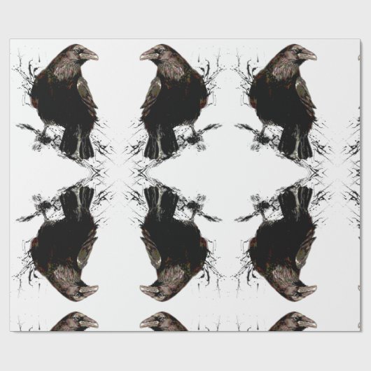 Raven Bird Art Collection Geschenkpapier (Flach)