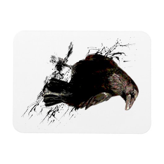 Raven Bird Art Collection Magnet (Horizontal)