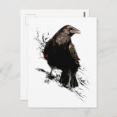 Raven Bird Art Collection Postkarte (Vorne/Hinten)