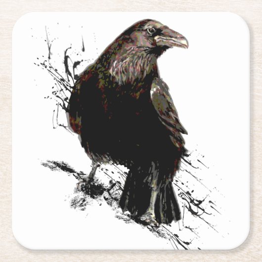 Raven Bird Art Collection Rechteckiger Pappuntersetzer (Vorderseite)