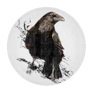 Raven Bird Art Collection Schneidebrett