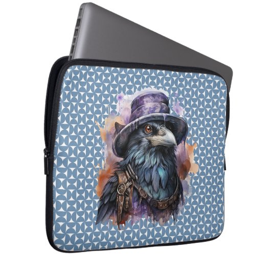 Raven Bird, Assistent für Wasserfarbe Laptopschutzhülle (Vorne Rechts)