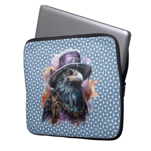 Raven Bird, Assistent für Wasserfarbe Laptopschutzhülle (Vorderseite Links)