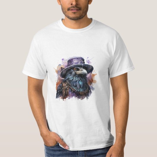 Raven Bird, Assistent für Wasserfarbe T-Shirt (Vorderseite)