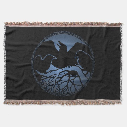 Raven Bird Blanket Spirit Animals Throw Blankes Decke (Vorderseite)