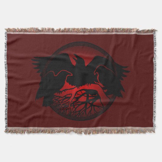 Raven Bird Blanket Spirit Animals Throw Blankes Decke (Vorderseite)