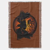 Raven Bird Blanket Spirit Animals Throw Blankes Decke (Vorderseite Vertikal)