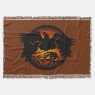 Raven Bird Blanket Spirit Animals Throw Blankes Decke