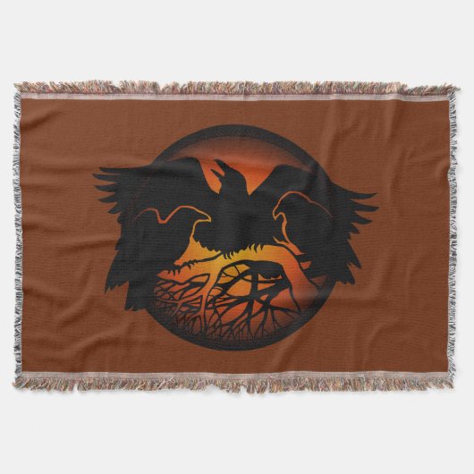 Raven Bird Blanket Spirit Animals Throw Blankes Decke (Vorderseite)