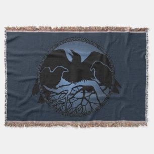 Raven Bird Blanket Spirit Animals Throw Blankes Decke