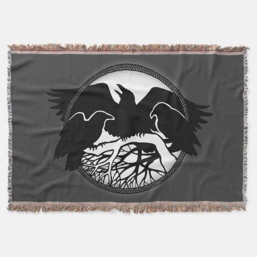 Raven Bird Blanket Spirit Animals Throw Blankes Decke (Vorderseite)