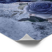 Raven Bird Blue Rose Whimsical Decoupage Print Poster (Ecke)