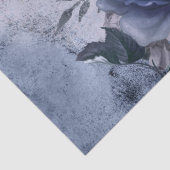 Raven Bird Blue Rose Whimsical Decoupage Seidenpapier (Detail)