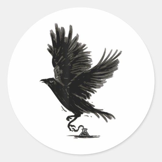 Raven Bird Crow Tattoo _1 Runder Aufkleber (Vorderseite)