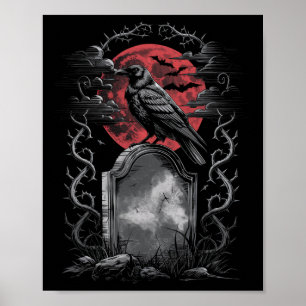 Raven Bird Gothic Raven Art Friedhof Fantasy Poster