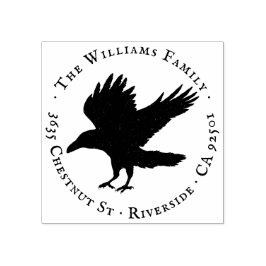 Raven Bird Grunge Self Incentive Rücksendeadresse Gummistempel