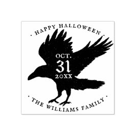 Raven Bird Halloween Grunge Self Inking Gummistempel