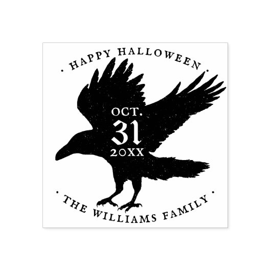 Raven Bird Halloween Grunge Self Inking Gummistempel (Prägung)