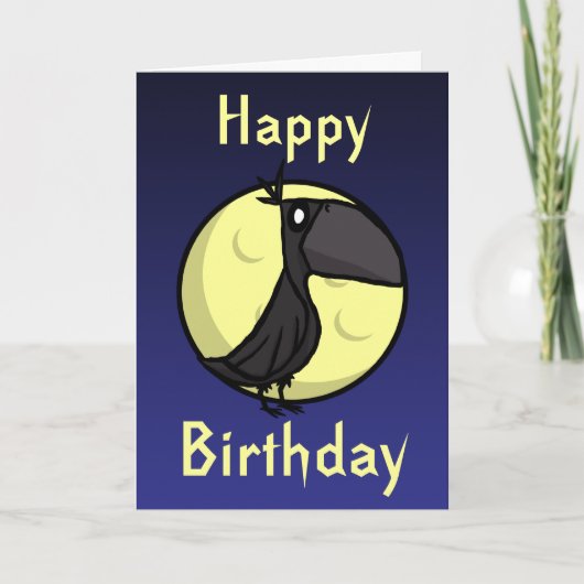 Raven Birthday Card Karte (Vorderseite)