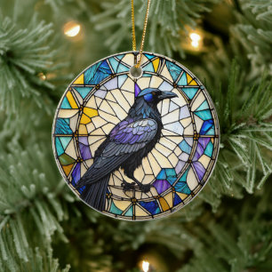 Raven Black Bird Keramik Decorative Ornament