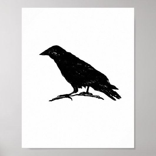 Raven Black Bird Spooky Halloween Malerei Poster (Vorne)