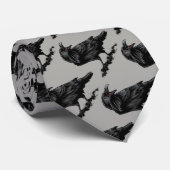 Raven Black Silhouette Bird Krawatte (Gerollt)
