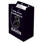 Raven Blick auf meine Intelligenz Raven Mittlere Geschenktüte (Rückseite Schrägansicht)