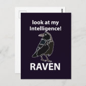Raven Blick auf meine Intelligenz Raven Postkarte (Vorne/Hinten)