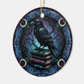 Raven Book Stack Gothic Bookish Keramik Ornament (Links)