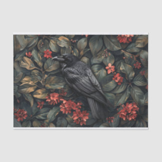 Raven Botanic Blume Decoupage Seidenpapier
