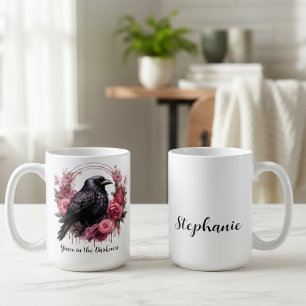 Raven botanisch floral rosa kaffeetasse