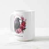 Raven botanisch floral rosa kaffeetasse (Vorderseite Links)