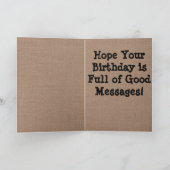 Raven Burlap Geburtstagskarte personalize, Date Karte (Innenseite)