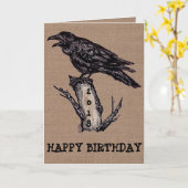 Raven Burlap Geburtstagskarte personalize, Date Karte (Gelbe Blume)