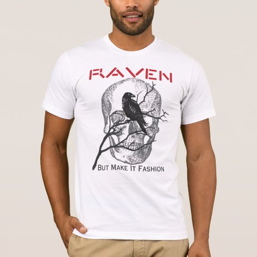 Raven but make it Fashion Gothic Skull ästhetisch T-Shirt (Vorderseite)