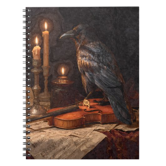Raven Candlelight Violin-Notebook Notizblock (Vorderseite)