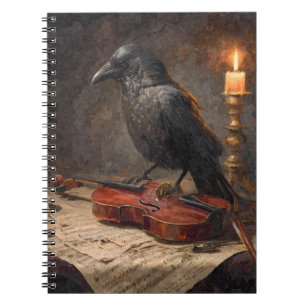 Raven Candlelit Violin-Notebook Notizblock