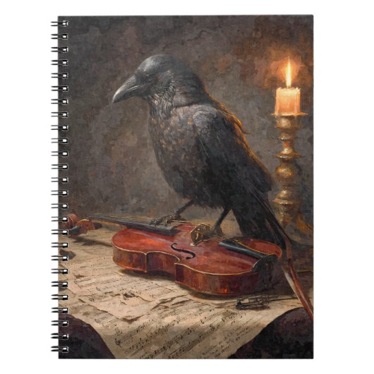Raven Candlelit Violin-Notebook Notizblock (Vorderseite)