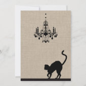 Raven & Chandelier auf Burlap Halloween Einladung (Rückseite)