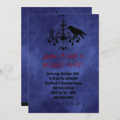 Raven & Chandelier Lila Haze Halloween Einladung (Vorne/Hinten)
