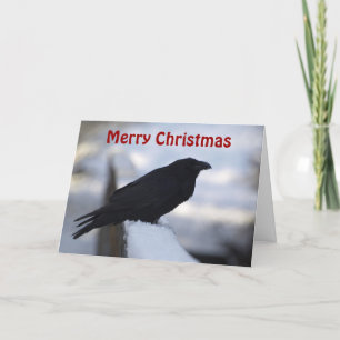 Raven Christmas Grußkarten Feiertagskarte
