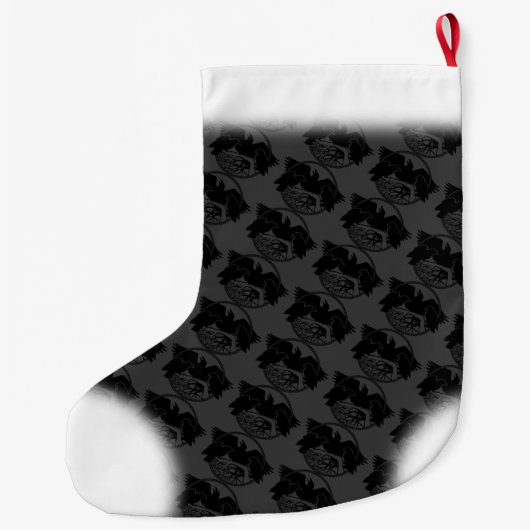 Raven Christmas Strumpf Native Art Raven Strumpf Großer Weihnachtsstrumpf (Rückseite)