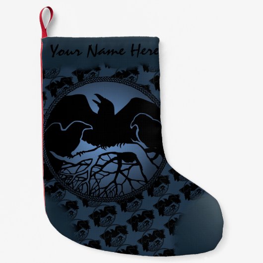 Raven Christmas Strumpf Native Art Raven Strumpf Kleiner Weihnachtsstrumpf (Vorderseite)