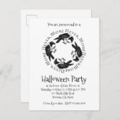 Raven Circle Nie mehr Halloween-Party Einladungspostkarte (Vorne/Hinten)