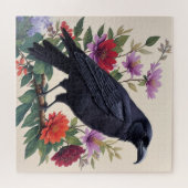 Raven Colorful Bloral Art Puzzle (Horizontal)
