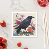 Raven Colorful Bloral Art Serviette (Beispiel)