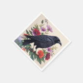 Raven Colorful Bloral Art Serviette (Ecke)